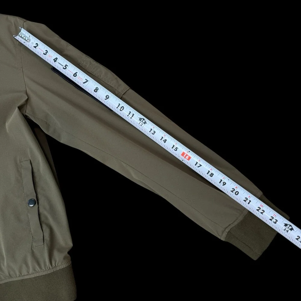 Banana Republic Olive Green‎ Tech Motion Bomber Lined Jacket w/ 3 Pockets Size S